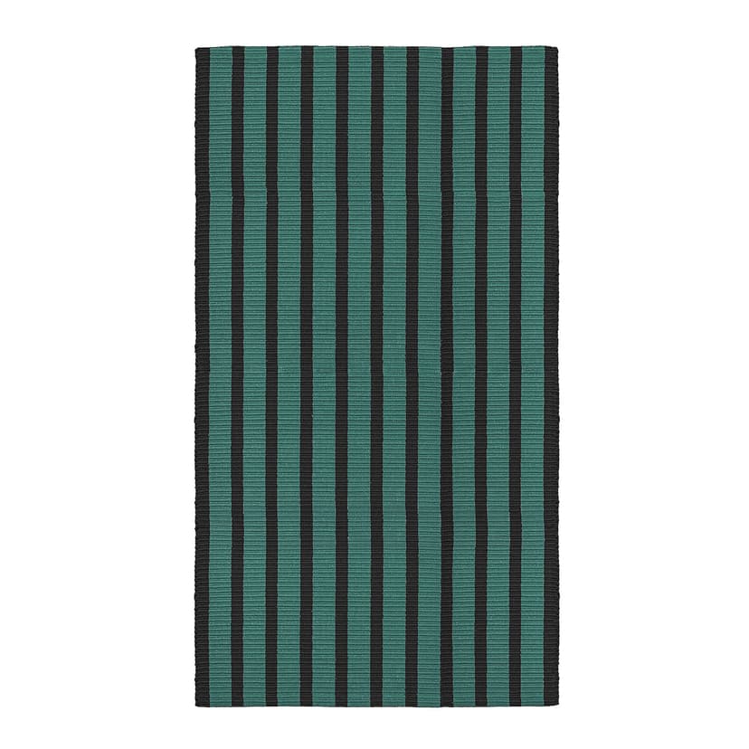 VÄGSKYLT — ковер, безворсовый, сине-зеленый/черный, 80x150 см
