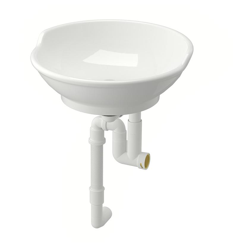 VÄSTERSJÖN — накладная раковина с сифоном, белый, 40x14x9 см