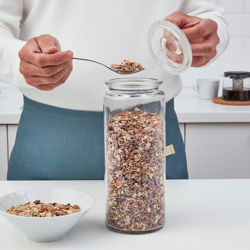 VARDAGEN — банка с крышкой, прозрачное стекло, 1.8 л