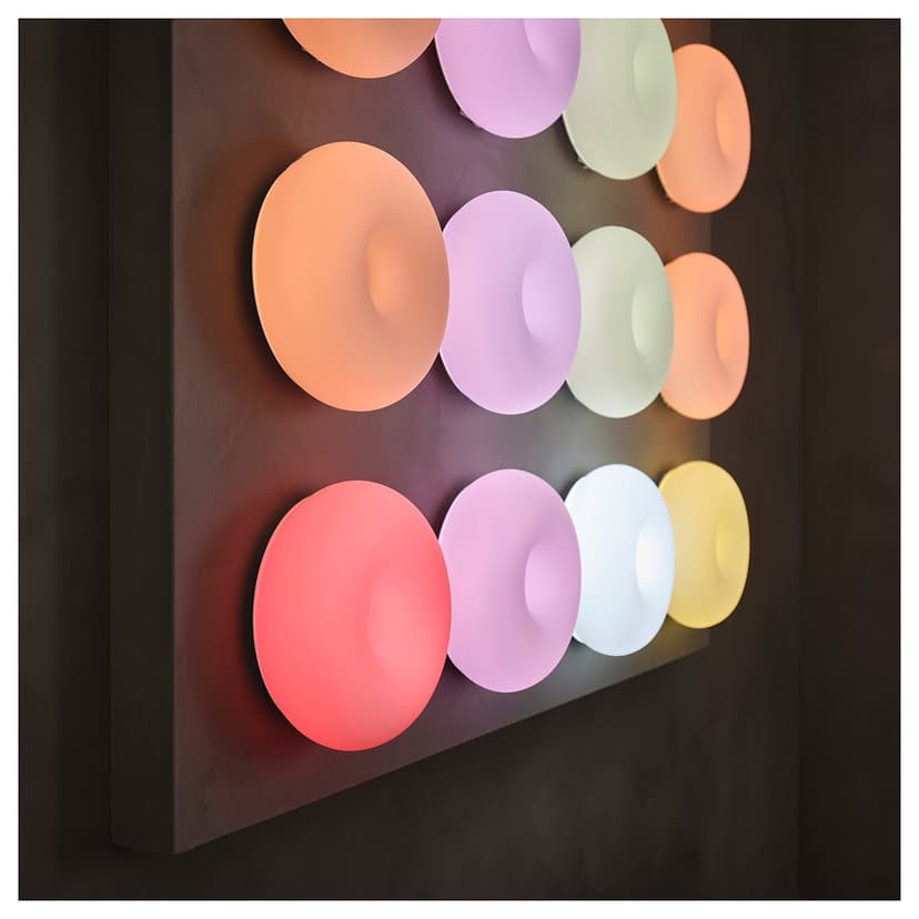 VARMBLIXT — Lampa LED stołowa/ścienna, można przyciemniać smart/białe szkło kolorowe i białe spektrum,