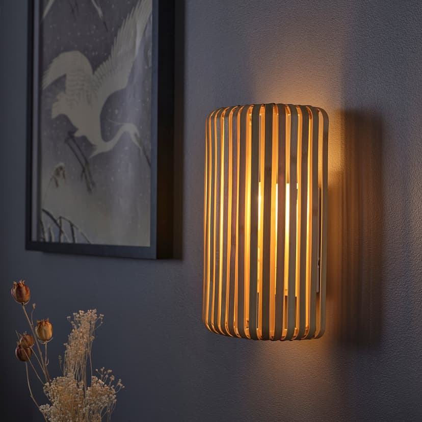 VARPTROSS — Lampa ścienna, stała instalacja, bambus,