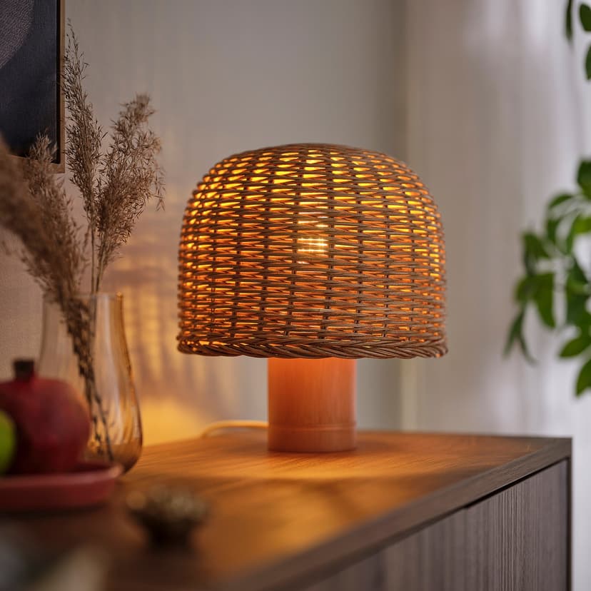 VATERBOM — Lampa stołowa, bambus/rattan,