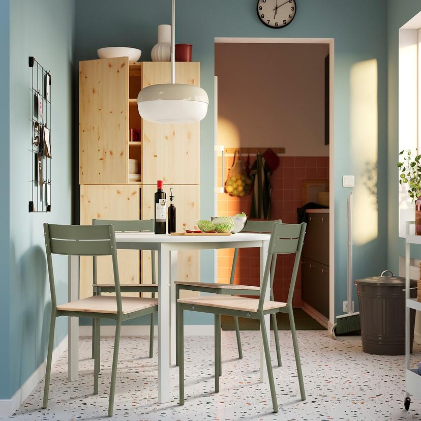 VIHALS / BUSLÄTT — Стол и 4 стула, 107 см