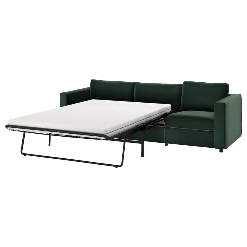 VIMLE — Sofa 3-osobowa, rozkładana, Djuparp ciemnozielony,