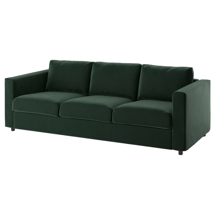 VIMLE — Sofa 3-osobowa, rozkładana, Djuparp ciemnozielony,