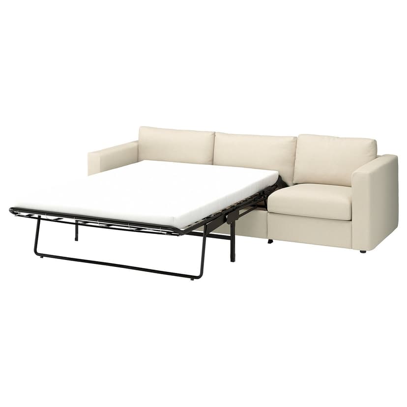 VIMLE — Sofa 3-osobowa, rozkładana, Knäbäck jasnobeżowy,