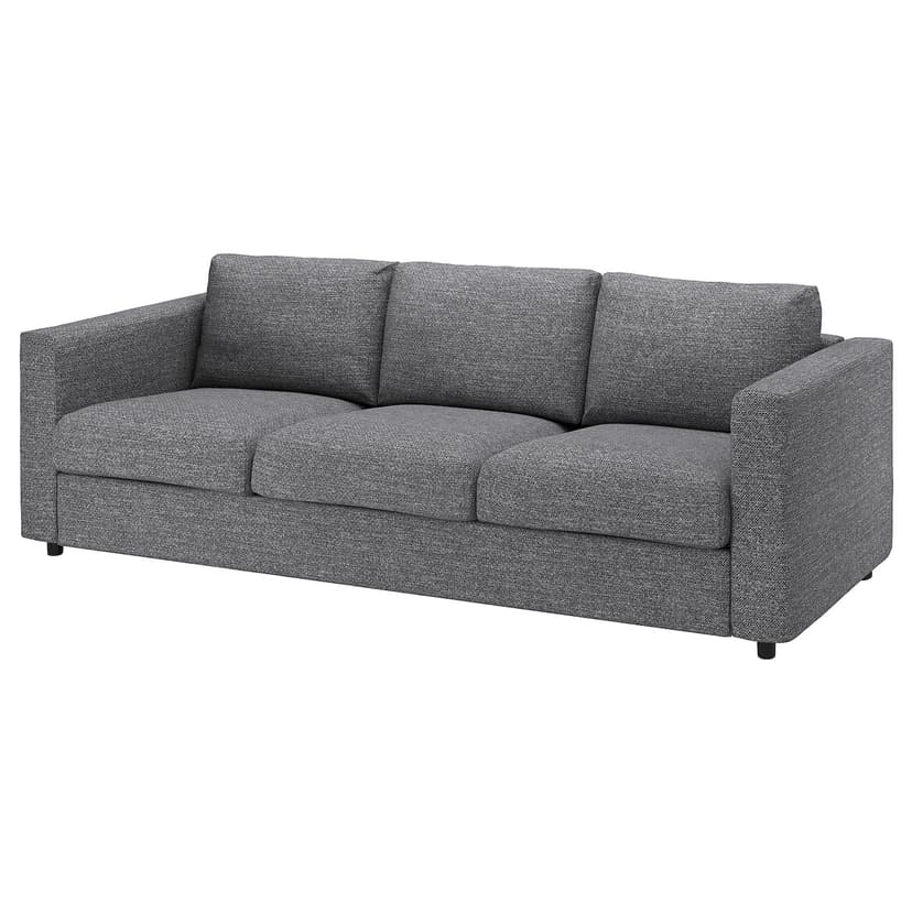 VIMLE — Sofa 3-osobowa, rozkładana, Lejde szary-czarny,