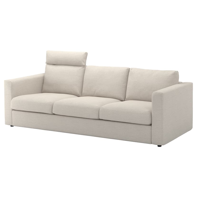 VIMLE — Sofa 3-osobowa, z zagłówkiem/Gunnared beżowy,
