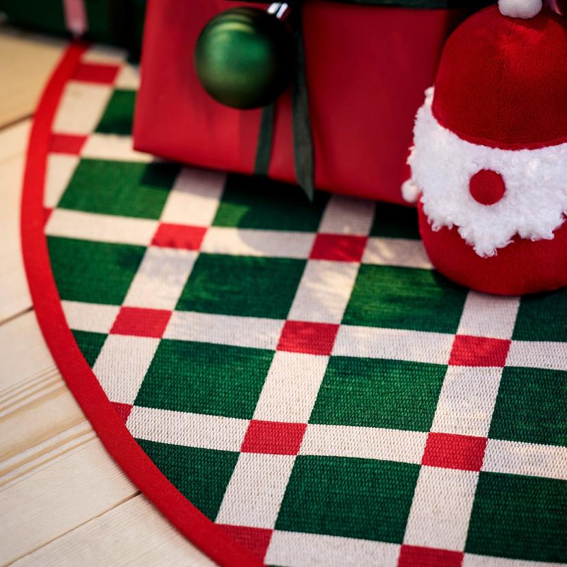 VINTERFINT — Коврик в виде рождественской елки, разноцветный клетчатый узор.
