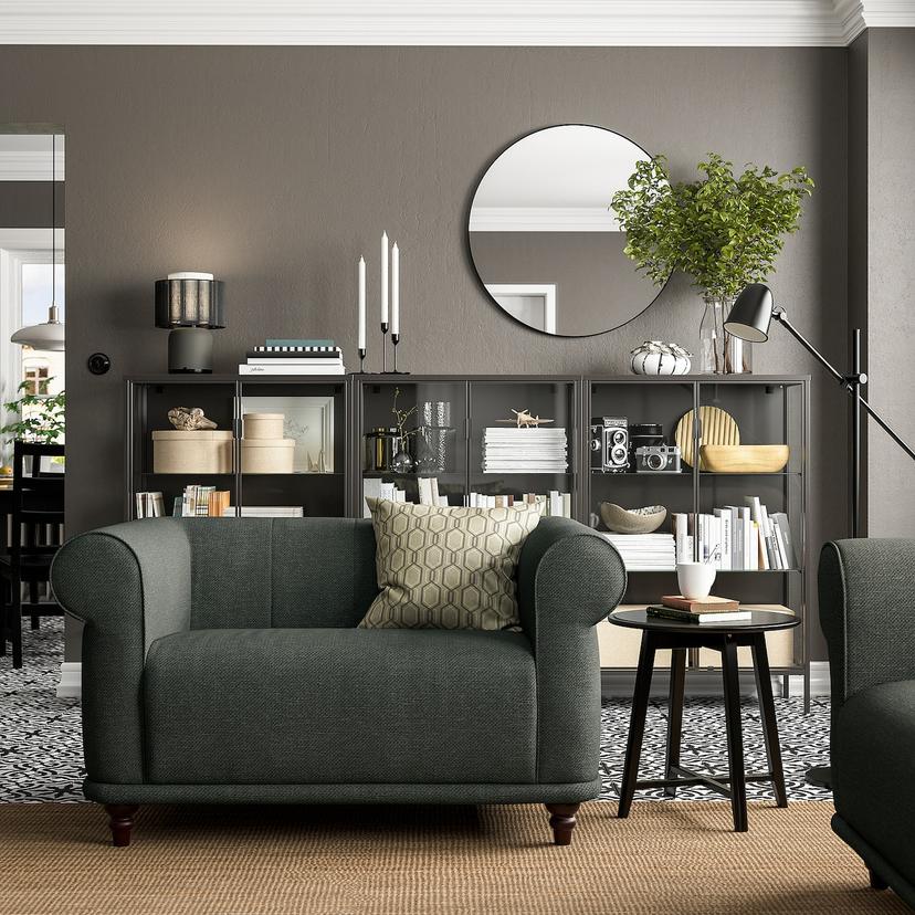 VISKAFORS — 1,5-местное кресло, Lejde серый/зеленый/коричневый