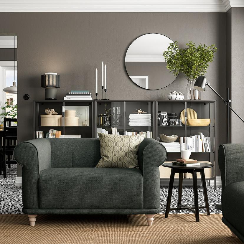 VISKAFORS — 1,5-местное кресло, Lejde/серый/зеленый береза