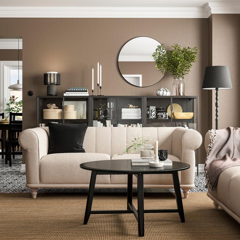 VISKAFORS — 2-местный диван, Lejde светло-бежевый/береза