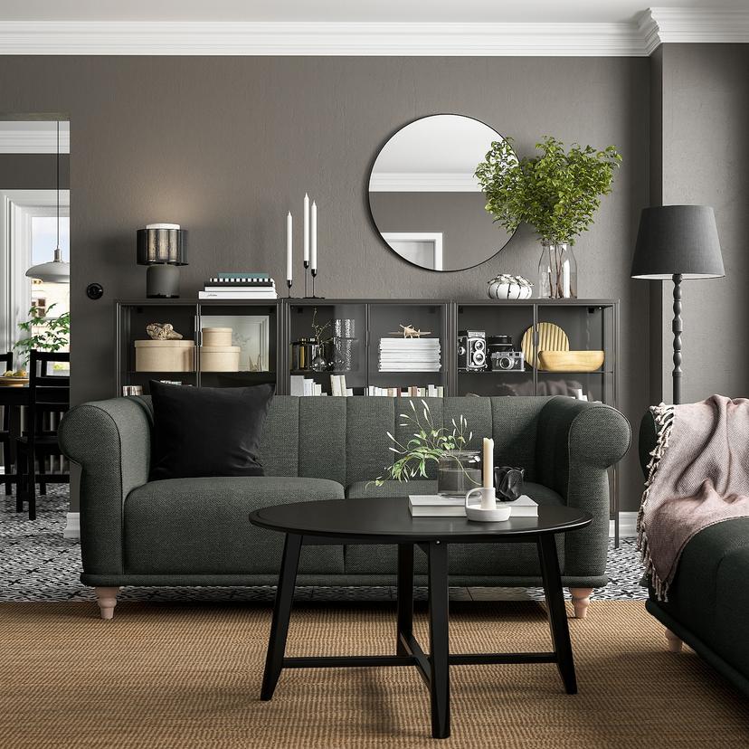 VISKAFORS — 2-местный диван, Lejde/серый/зеленый береза